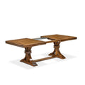 9-Piece Walnut Acacia Wood Dining Set with Faux Leather Chairs H7104