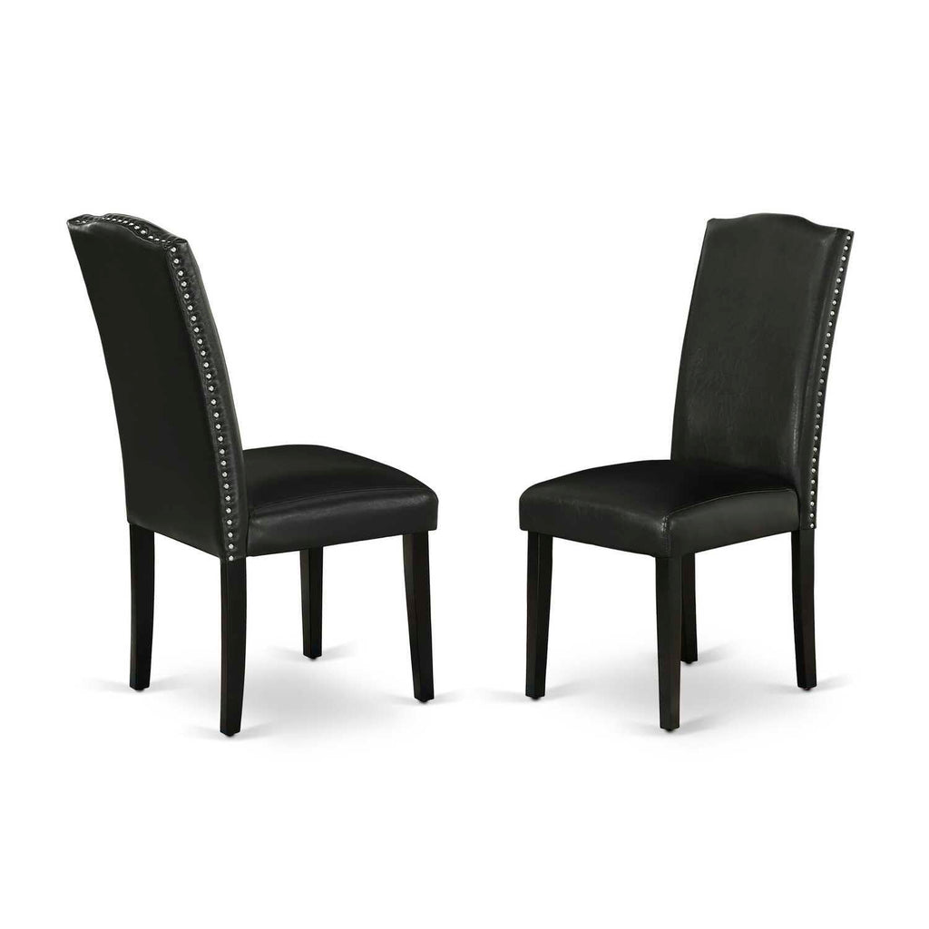 Black Faux Leather Dining Chairs Set of 2 W569779