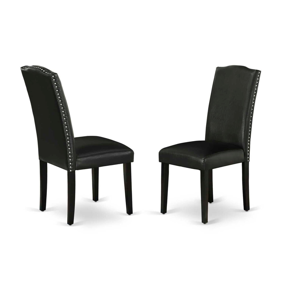 Black Faux Leather Dining Chairs Set of 2 W569779