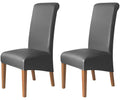Waterproof PU Leather High Back Dining Chair Covers Set of 2 E485337