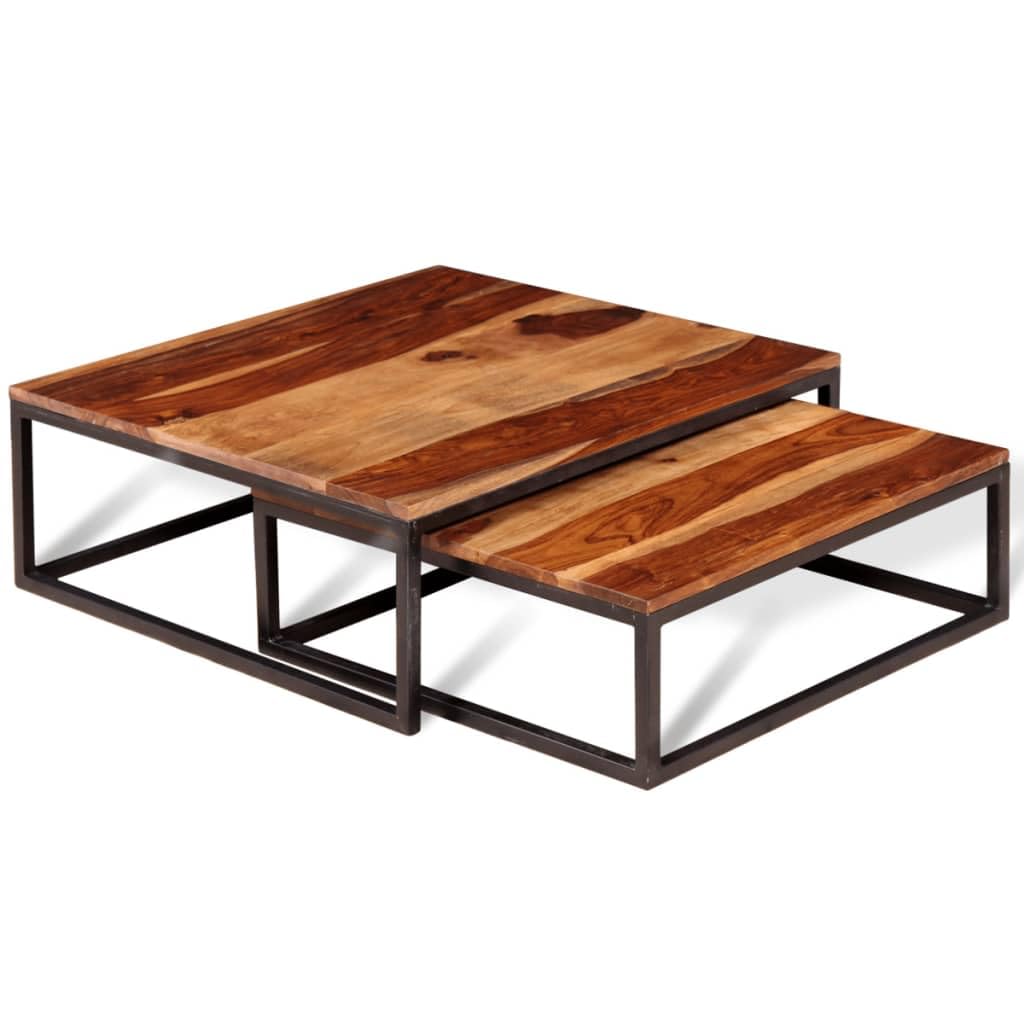 Solid Sheesham Wood Nesting Coffee Table Set M428