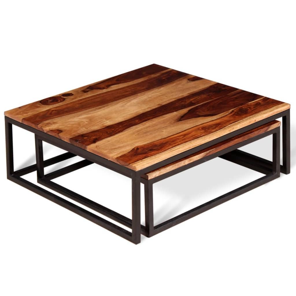 Solid Sheesham Wood Nesting Coffee Table Set M428