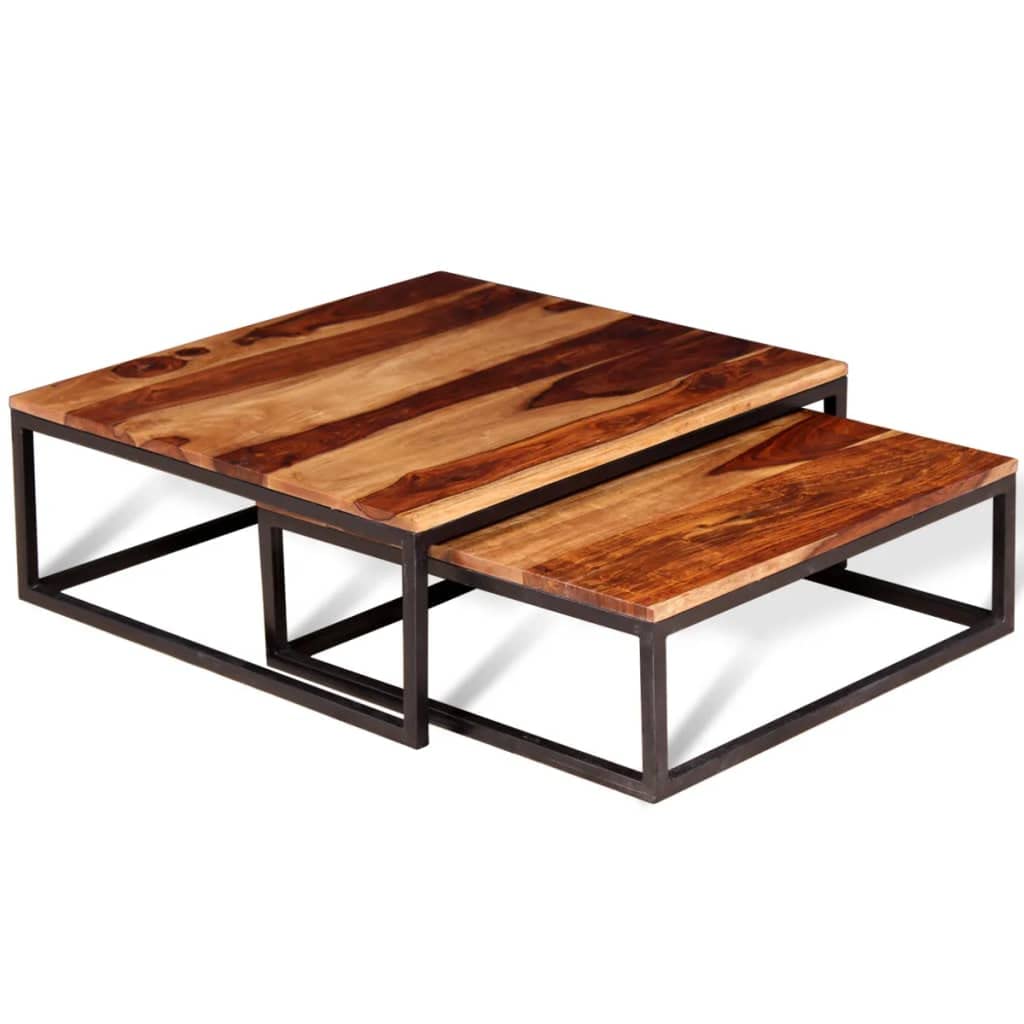Solid Sheesham Wood Nesting Coffee Table Set M428