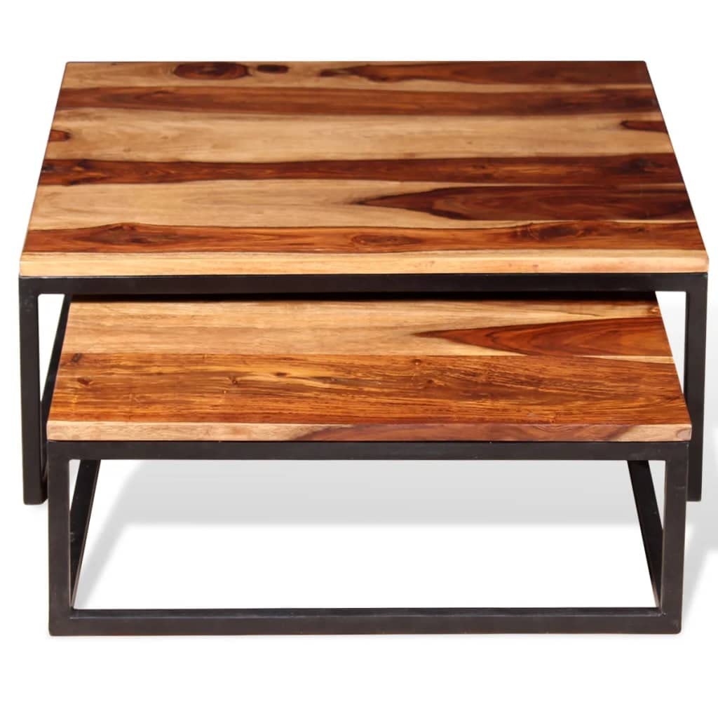 Solid Sheesham Wood Nesting Coffee Table Set M428