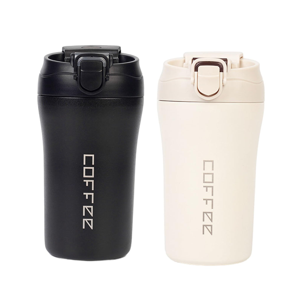 14oz 2 Pack Insulated Stainless Steel Coffee Tumbler Set with Lid and Straw X69239