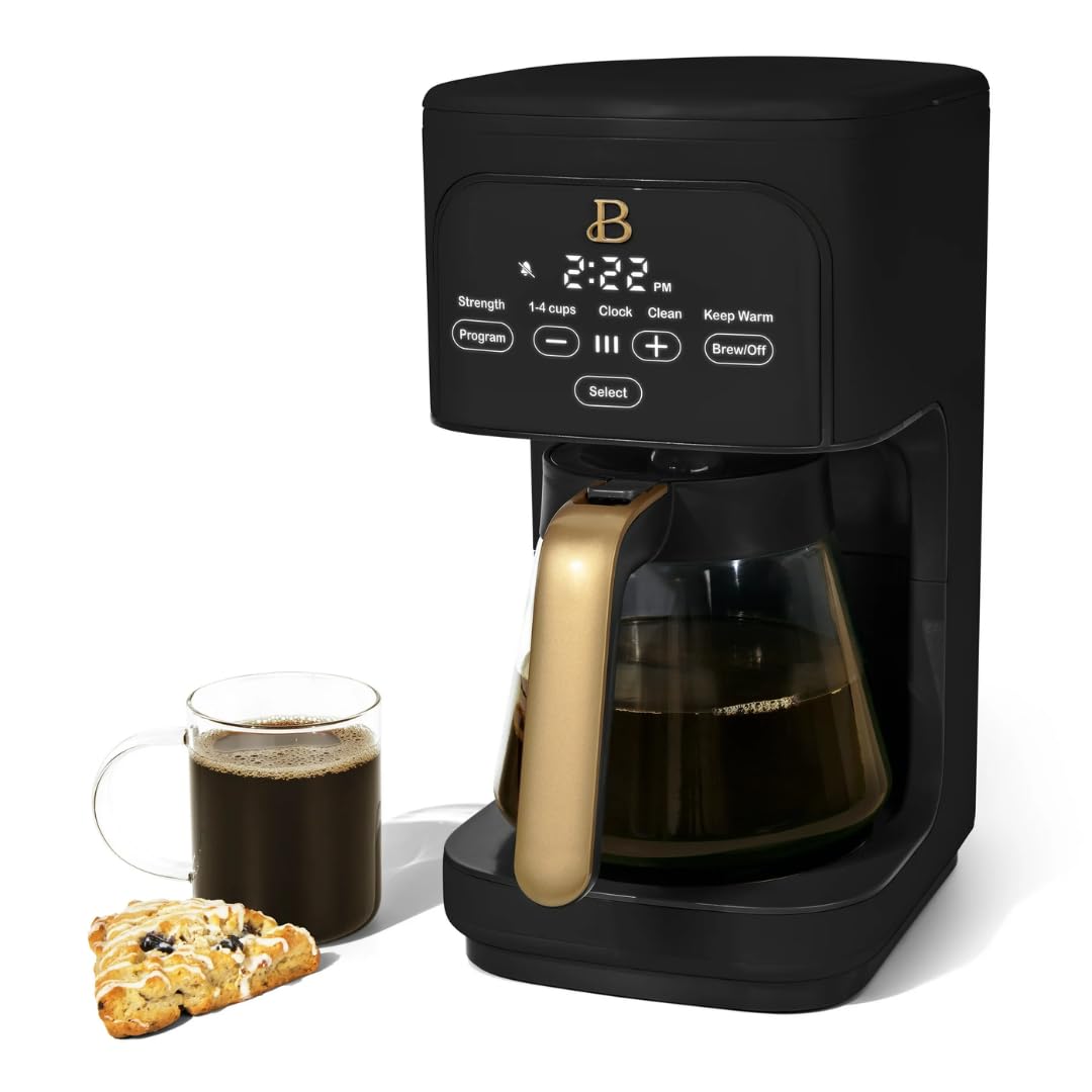 12 Cup Programmable Coffee Maker with Glass Carafe and Reusable Filter B414