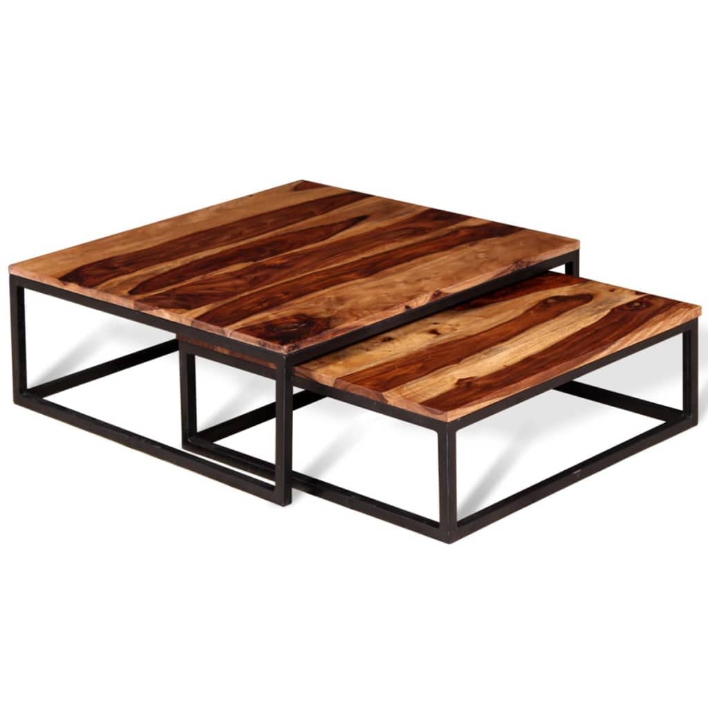 Solid Sheesham Wood Nesting Coffee Table Set M428