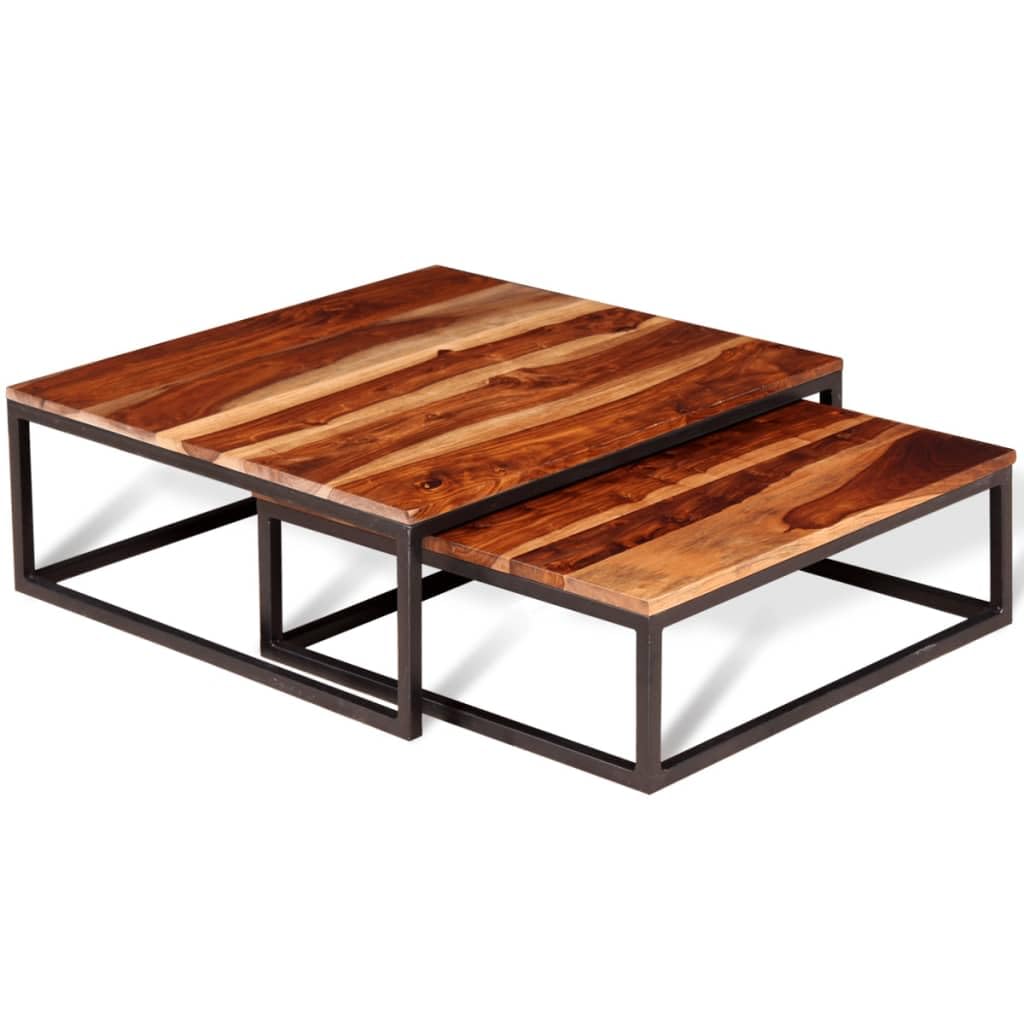 Solid Sheesham Wood Nesting Coffee Table Set M428