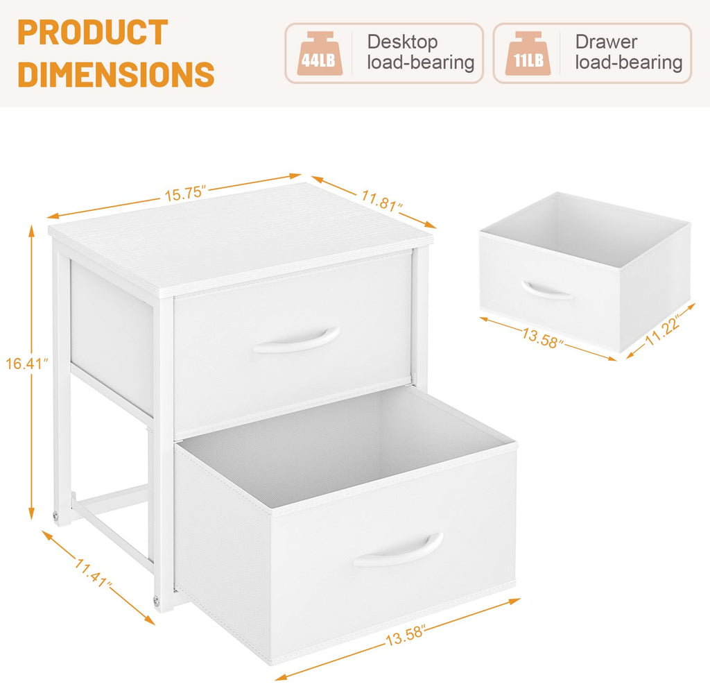White 2-Pack Stackable Storage Drawers Y797070