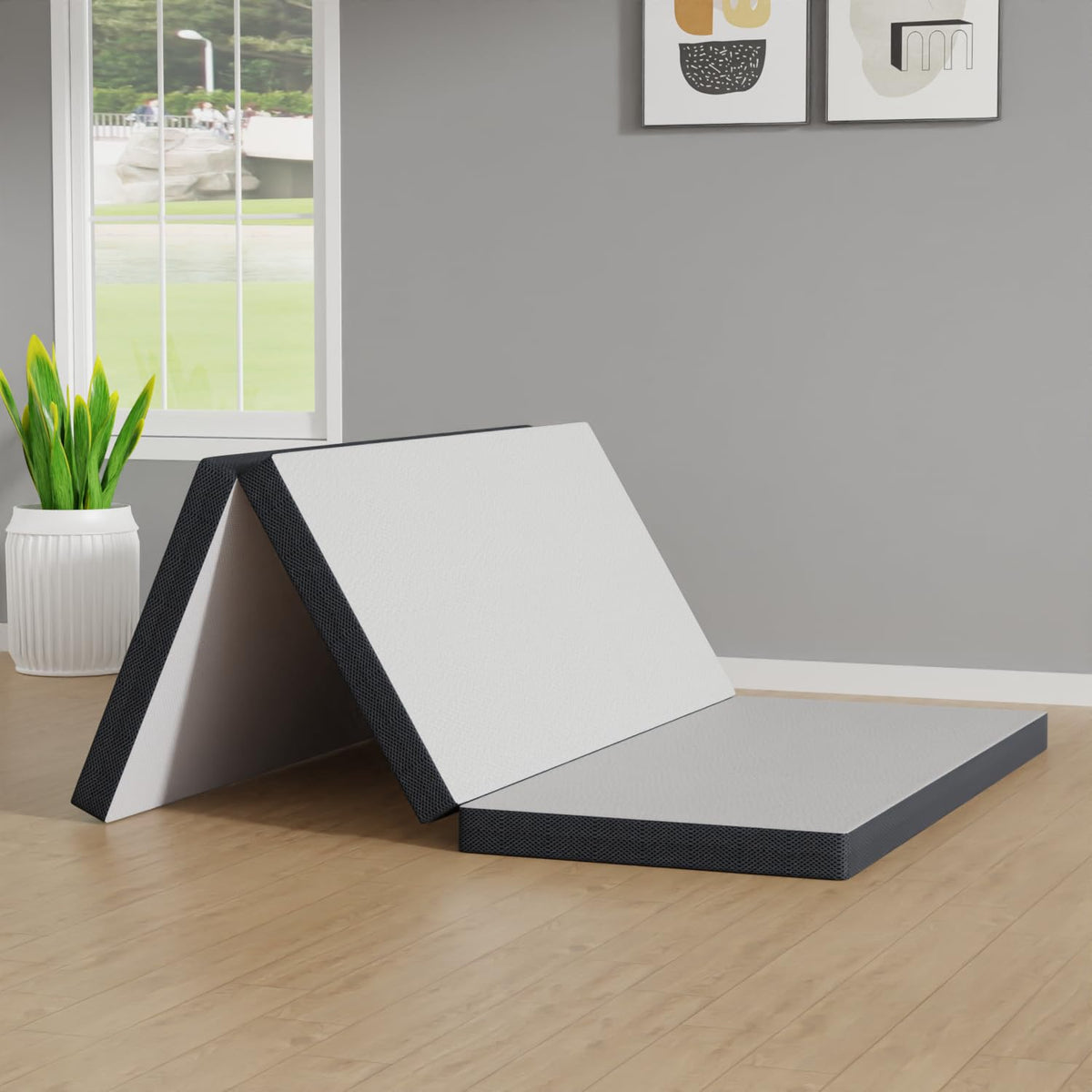 3" Tri Folding Memory Foam Mattress Queen Medium Firm Q6696
