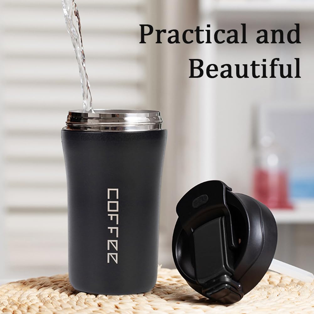 14oz 2 Pack Insulated Stainless Steel Coffee Tumbler Set with Lid and Straw X69239
