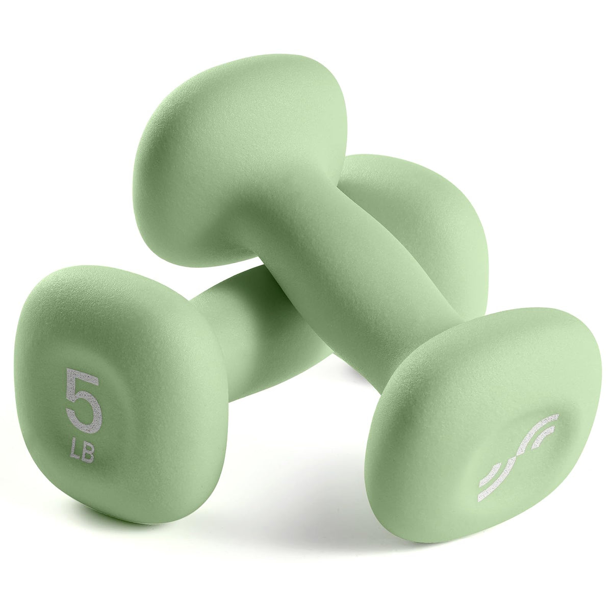 Neoprene Dumbbells Set of 2, 5lb Hand Weights, Green K2893