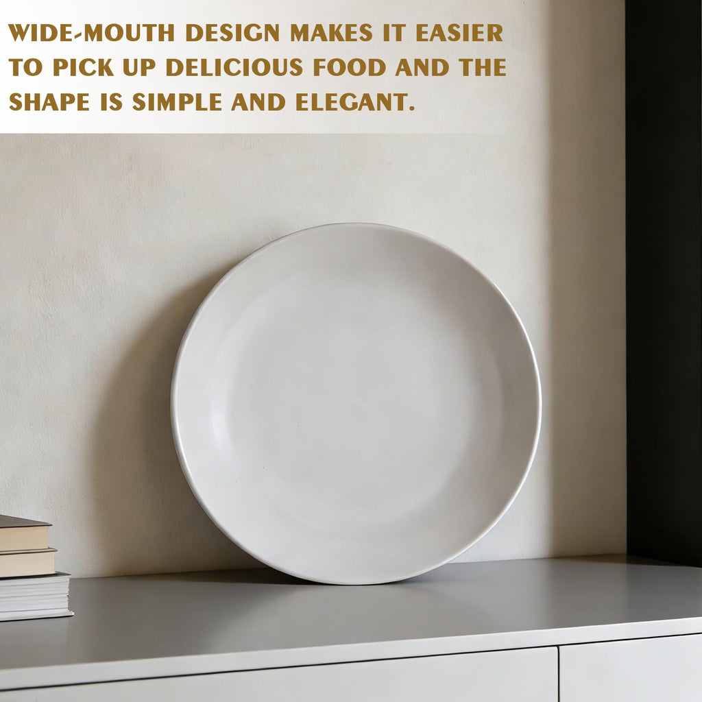 Pasta Bowls Set of 4, 35 Oz Ceramic White Salad Bowls B338