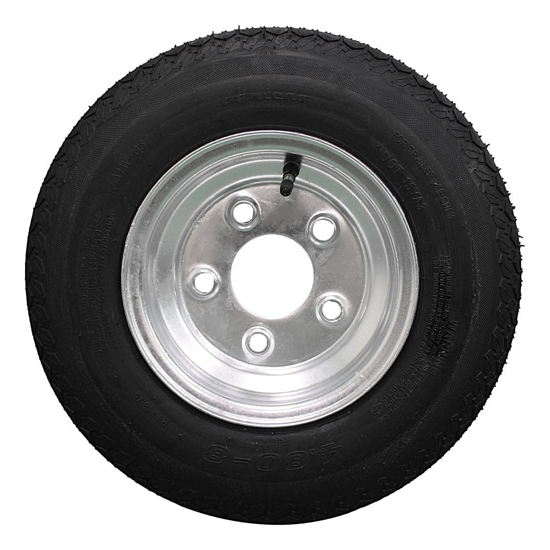 4.80-8 Trailer Tire & Wheel 5 Lug Galvanized I90011