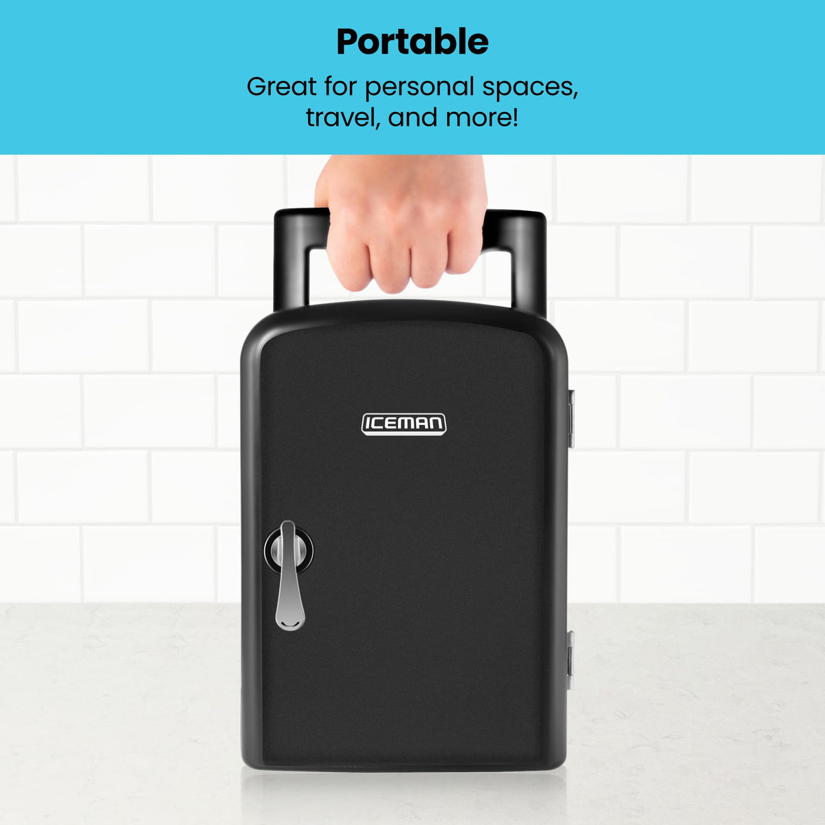 Portable 4 Liter Mini Fridge, Cools & Heats, Black A675