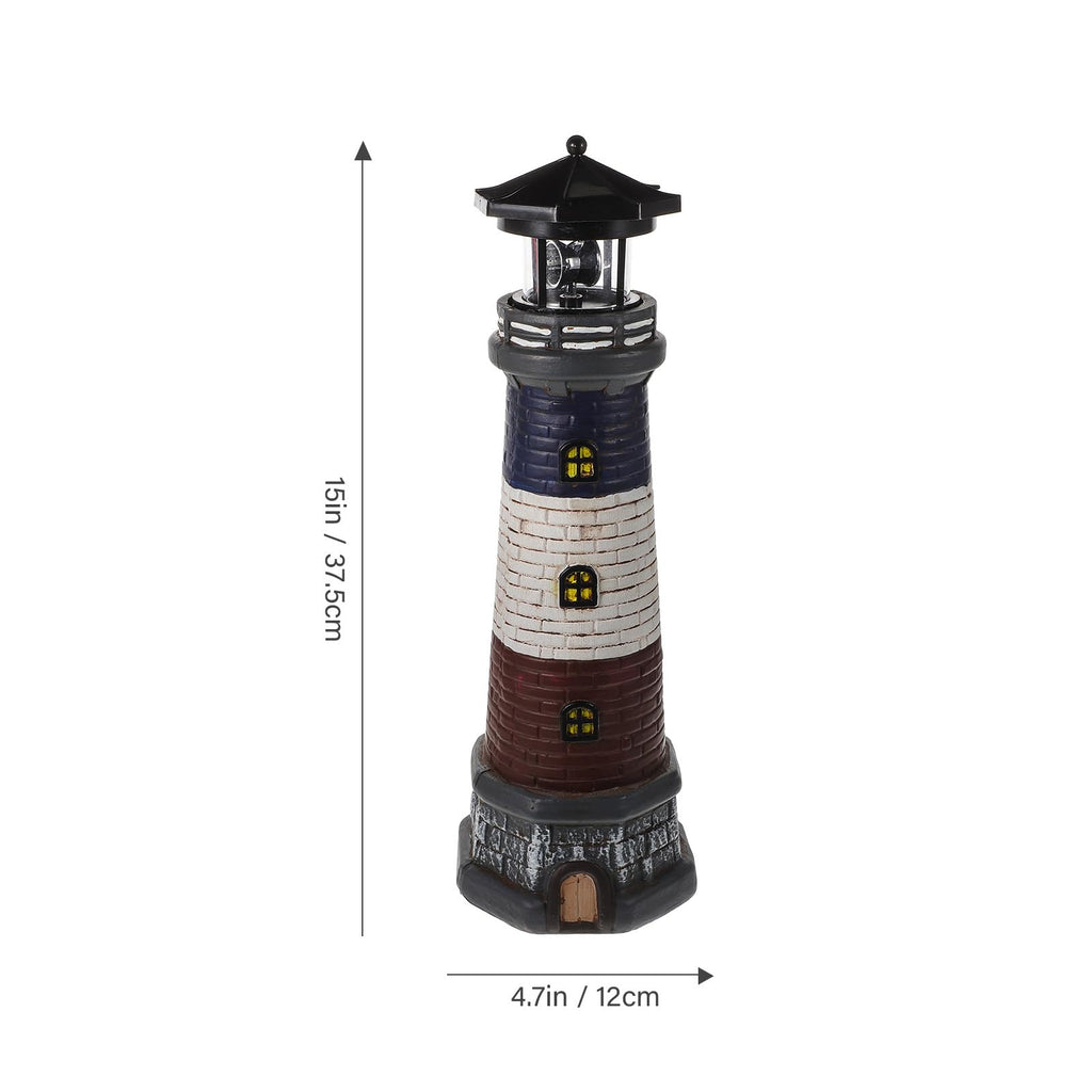 Solar Garden Lighthouse Statue 14.76In Waterproof V21071