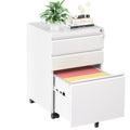 White 3 Drawer Filing Cabinet with Lock G14826