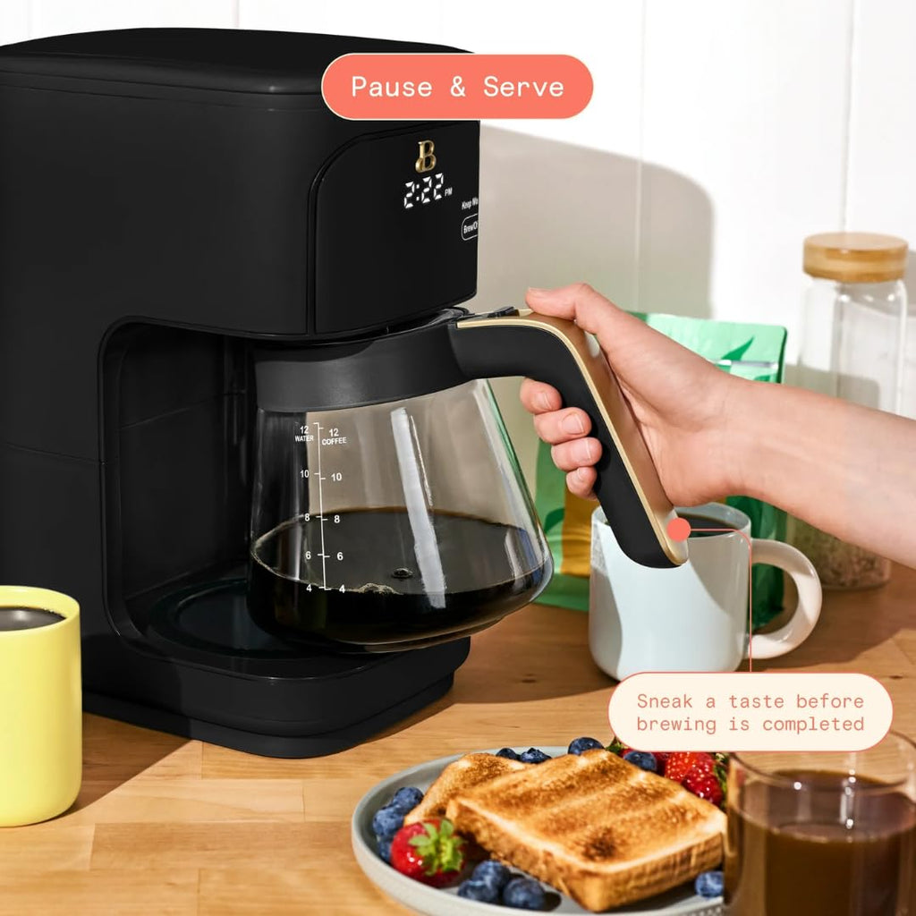12 Cup Programmable Coffee Maker with Glass Carafe and Reusable Filter B414