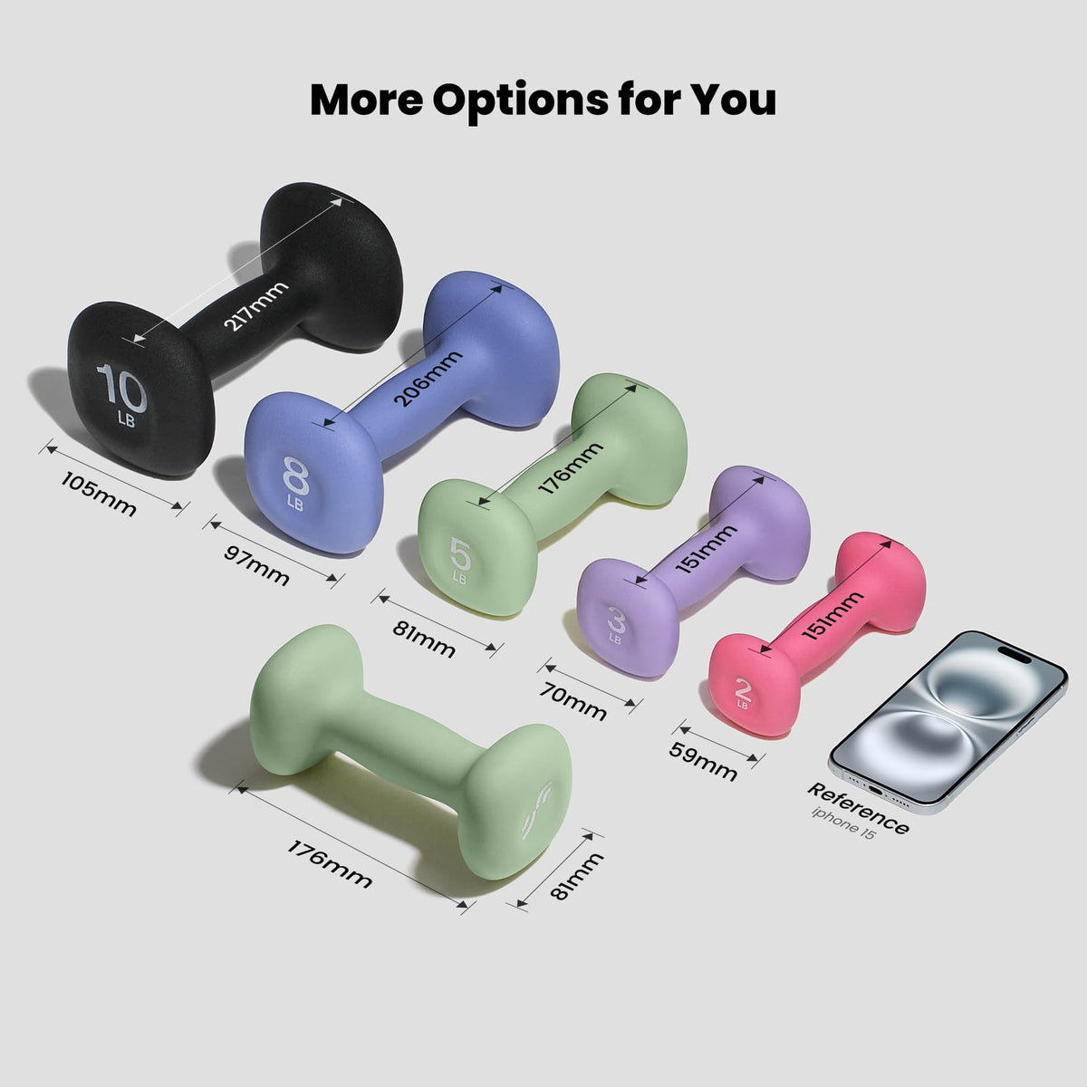 Neoprene Dumbbells Set of 2, 5lb Hand Weights, Green K2893
