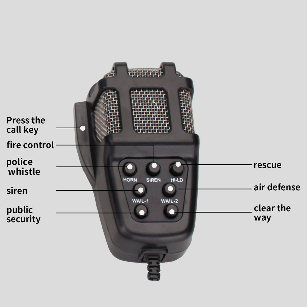 7 Tone Car Siren PA System Megaphone Speaker L143890