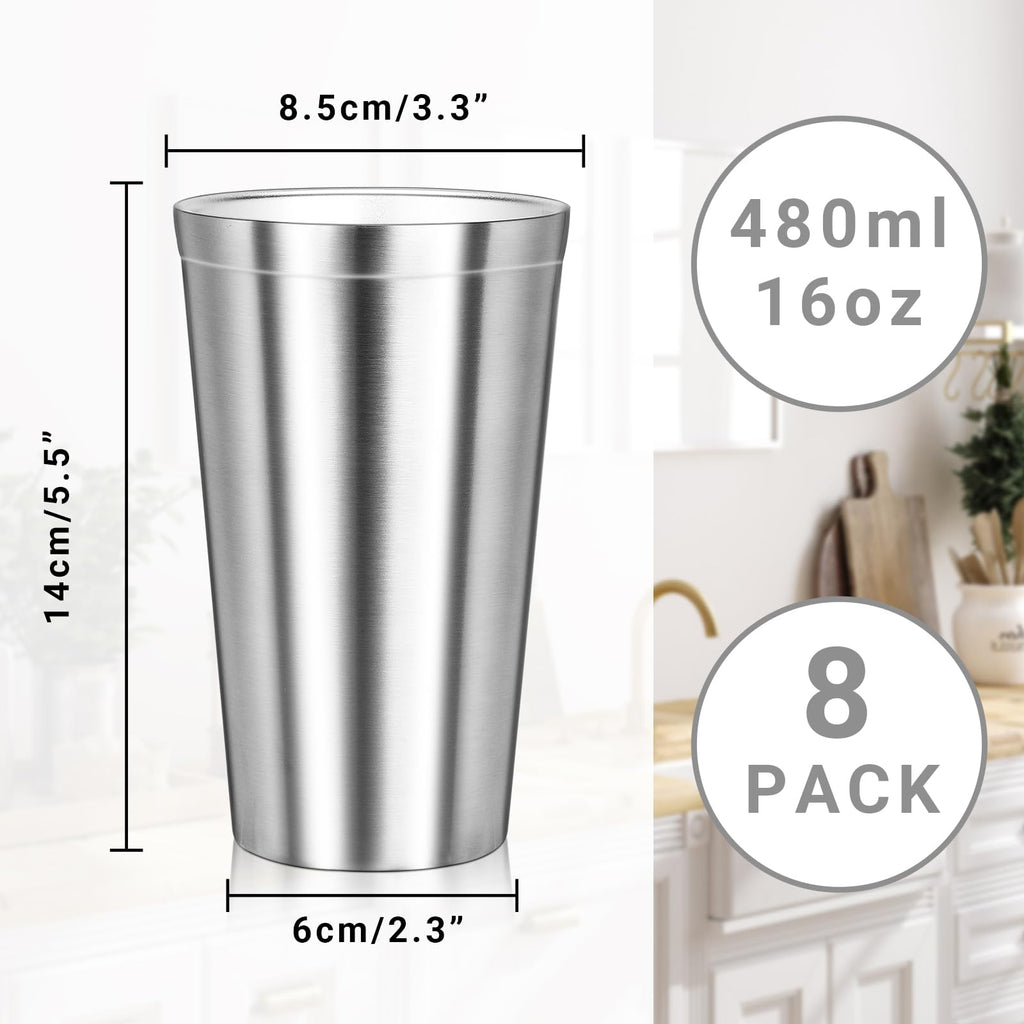 16 oz Stainless Steel Insulated Tumbler 8 Pack Y985