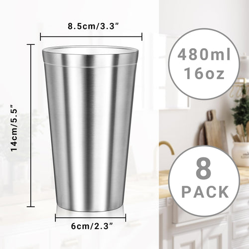 16 oz Stainless Steel Insulated Tumbler 8 Pack Y985