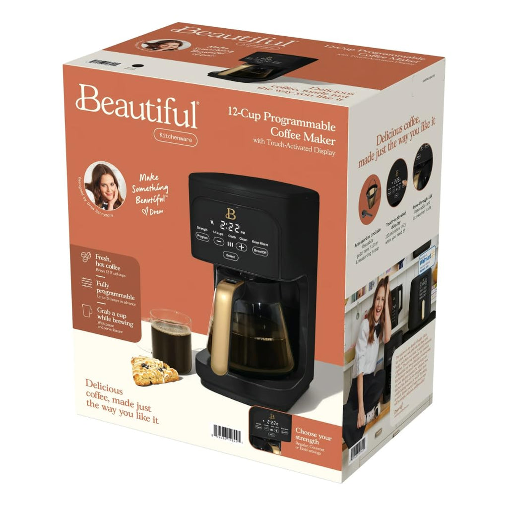 12 Cup Programmable Coffee Maker with Glass Carafe and Reusable Filter B414
