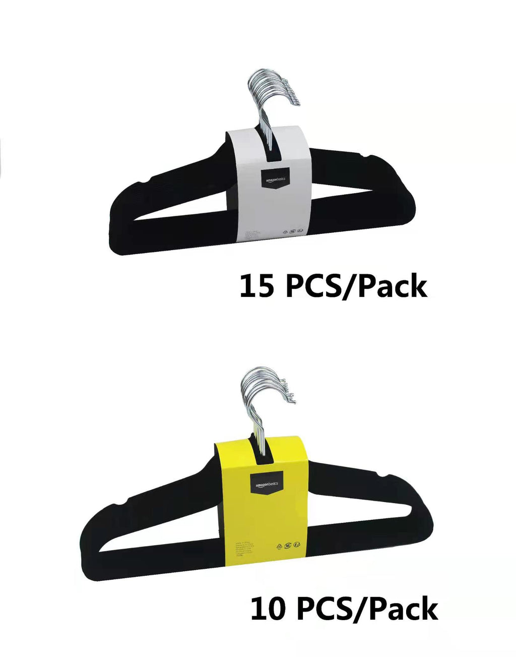 Slim Velvet Non-Slip Suit Hangers, Black, 50-Pack W514610