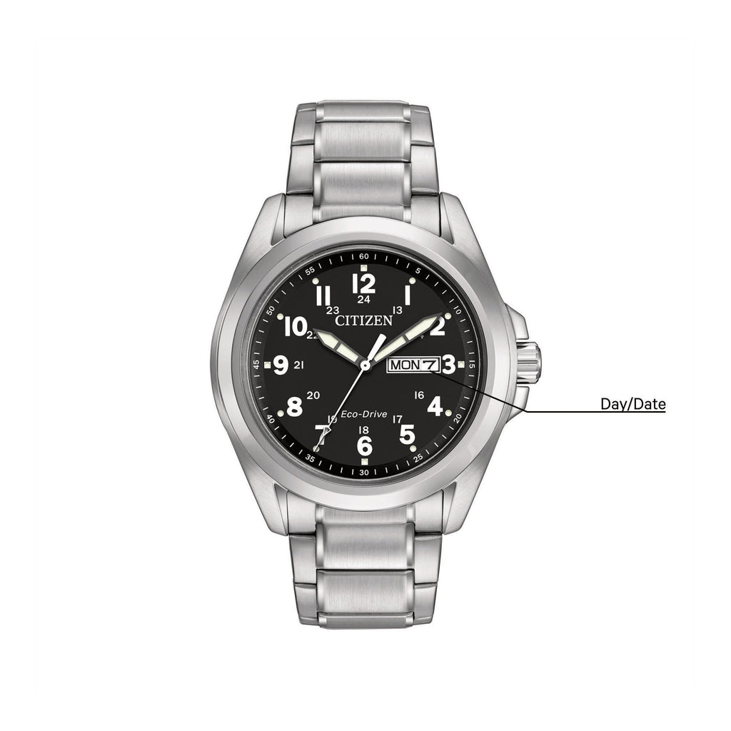 Stainless Steel Black Dial 43mm Field Watch W97232