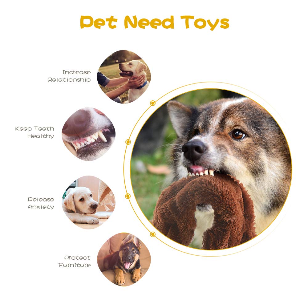 Dog Squeaky Chew Toys No Stuffing Soft Plush O6577