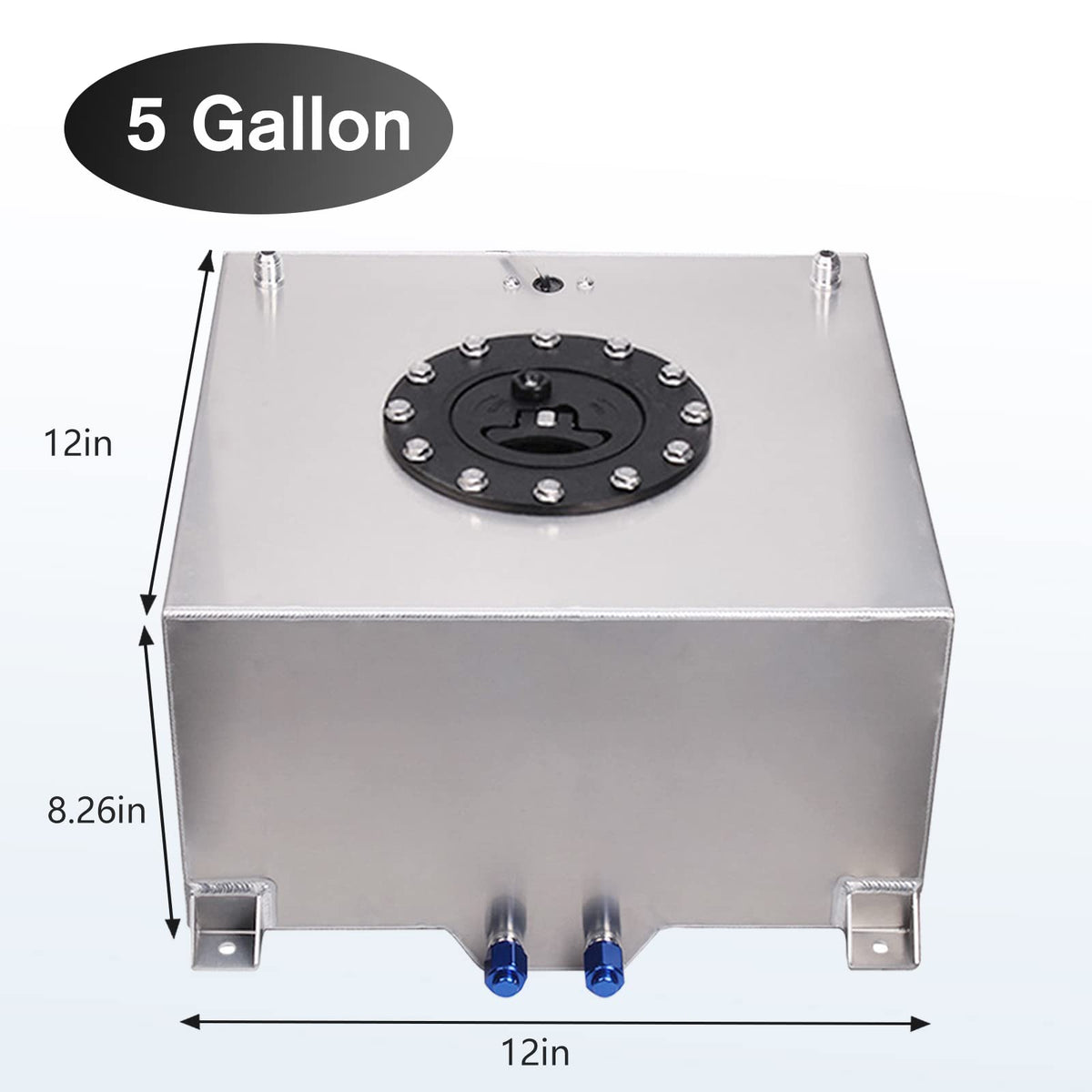 5 Gallon Aluminum Polished Fuel Cell with Cap H336