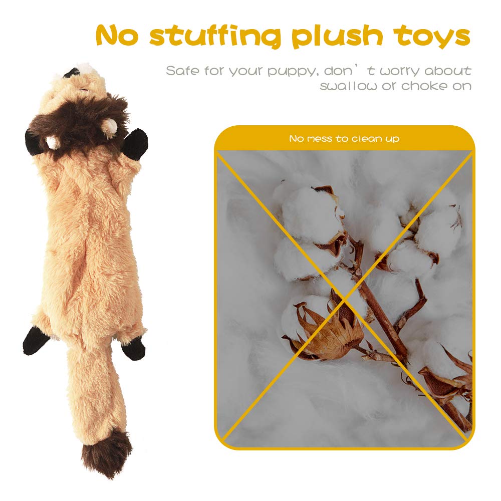 Dog Squeaky Chew Toys No Stuffing Soft Plush O6577