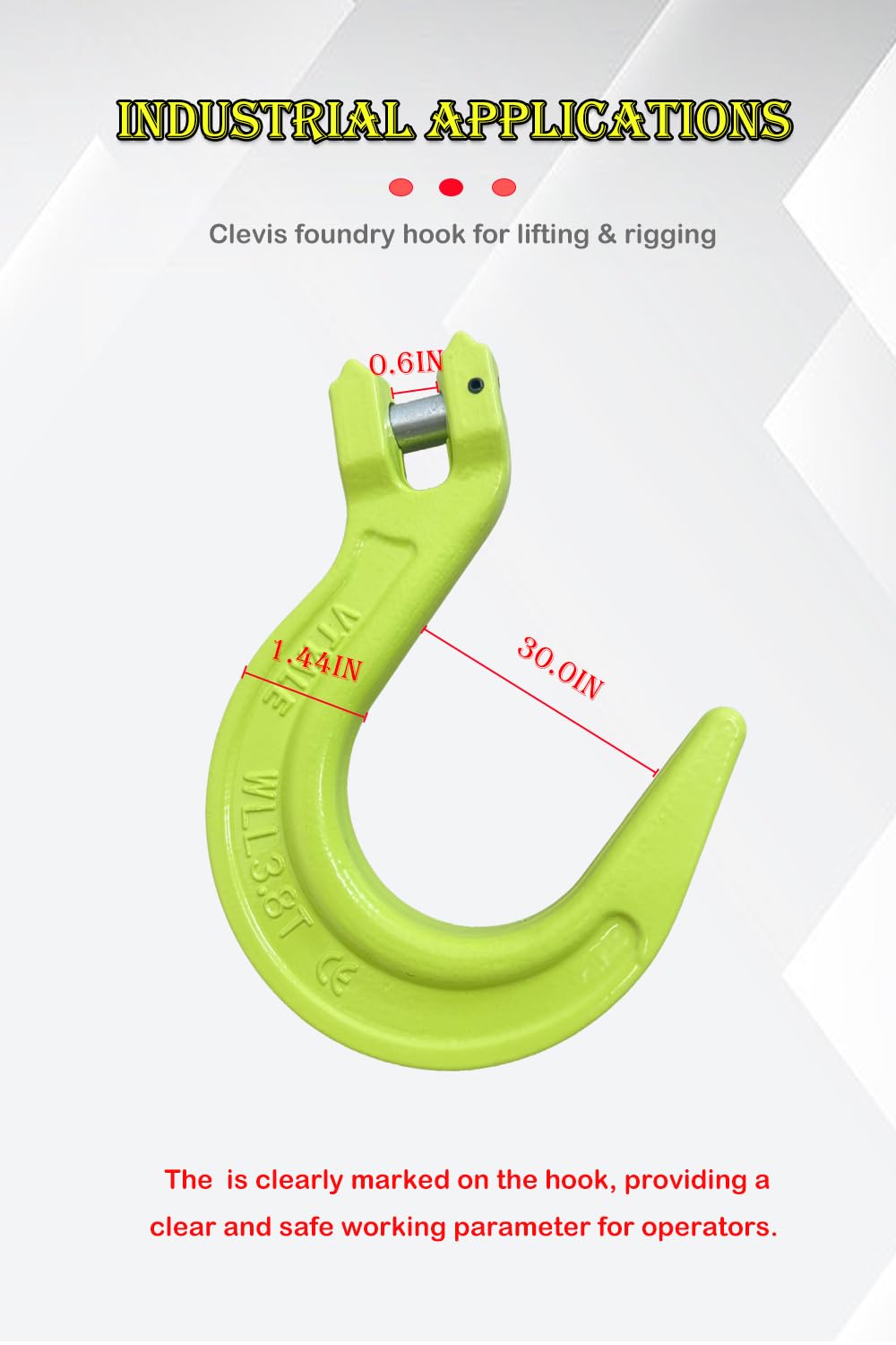 3/8" G80 Clevis Foundry Hook 4 Pack O8174