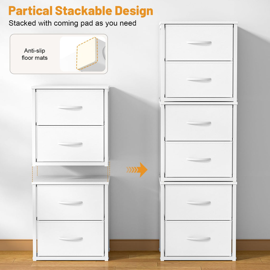 White 2-Pack Stackable Storage Drawers Y797070