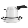 Ceramic Non Stick 11-Piece Nesting Pots and Pans Set White T88667
