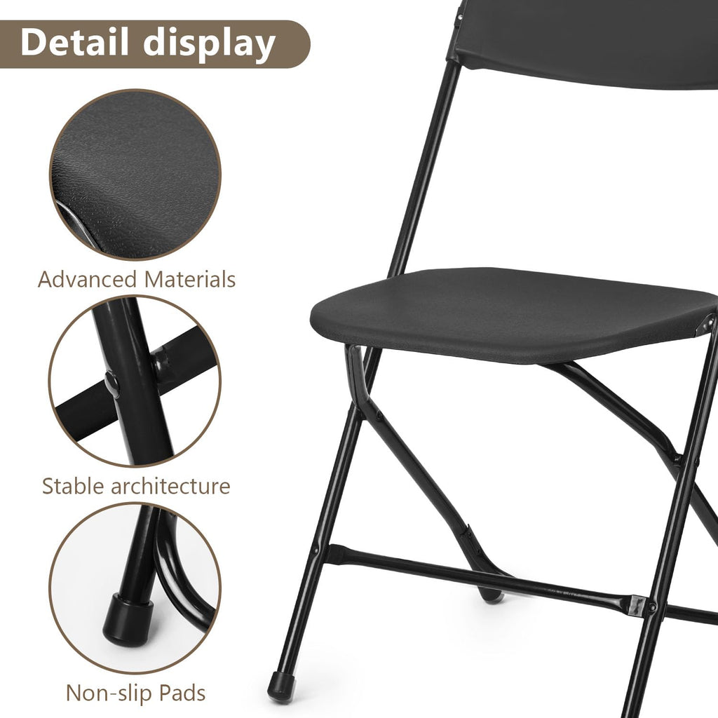 Portable Heavy Duty Folding Chairs 10 Pack Black K58553