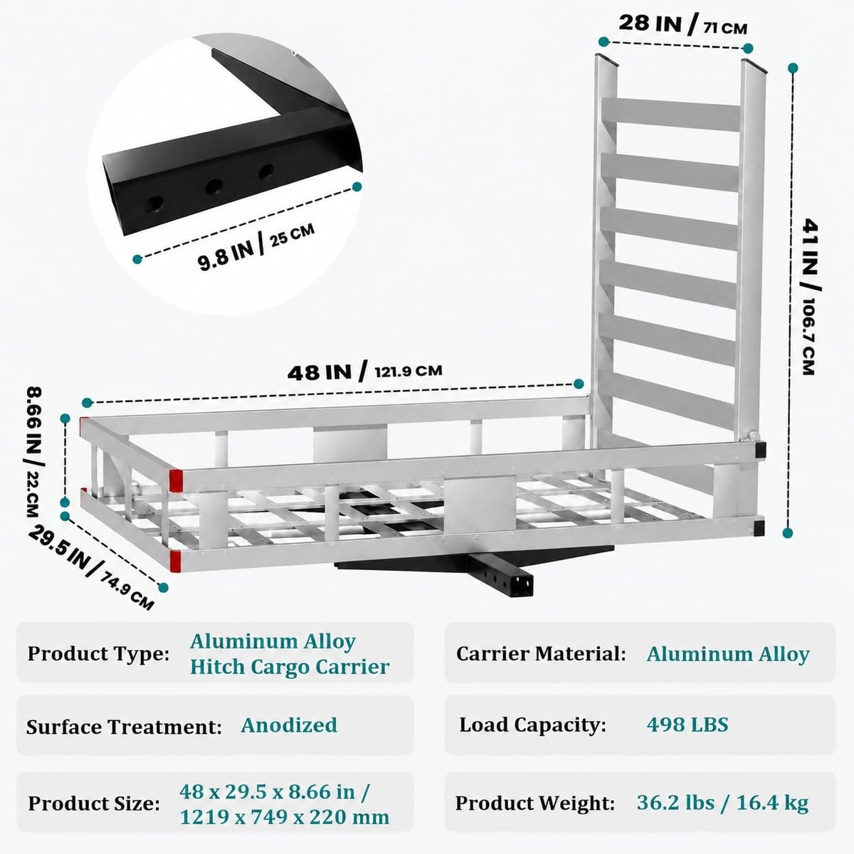 Aluminum Hitch Cargo Carrier with Ramp P71274