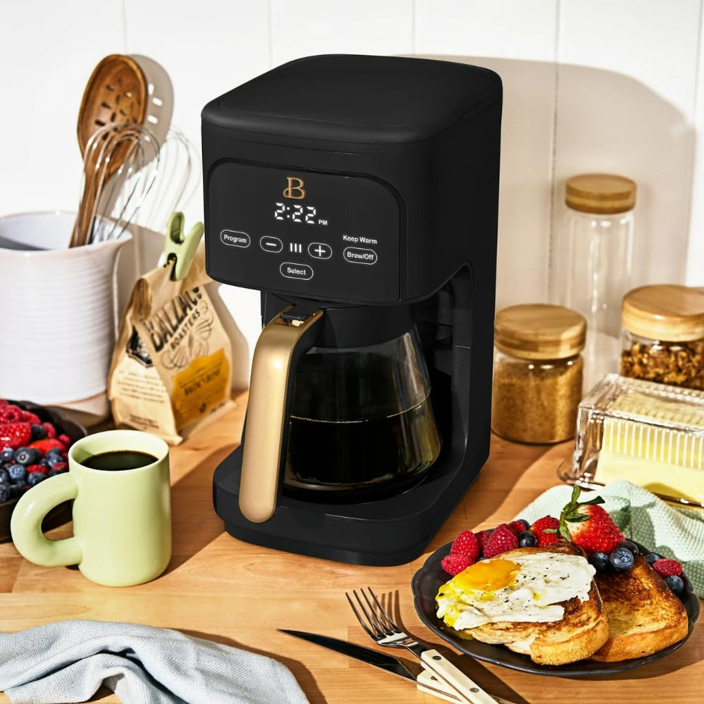 12 Cup Programmable Coffee Maker with Glass Carafe and Reusable Filter B414