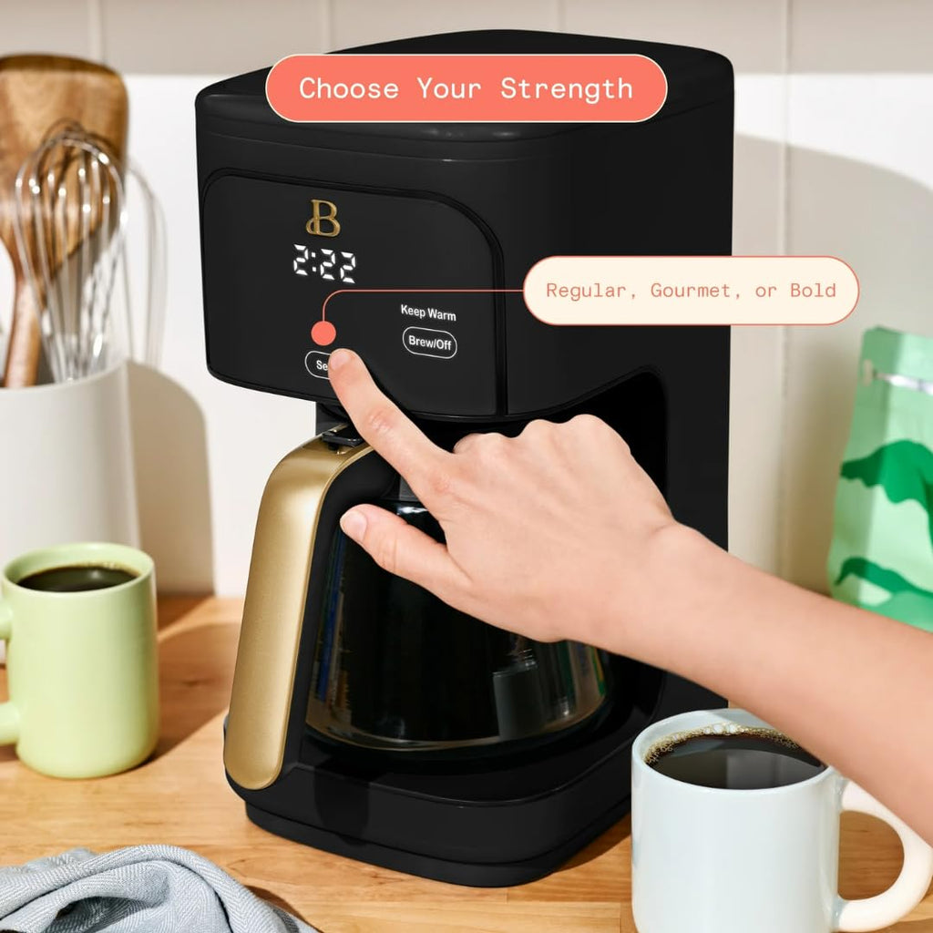 12 Cup Programmable Coffee Maker with Glass Carafe and Reusable Filter B414
