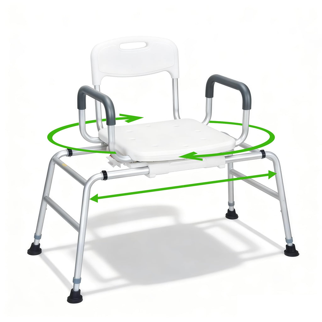Heavy Duty Sliding Shower Chair with 360⁰ Swivel Seat O7425