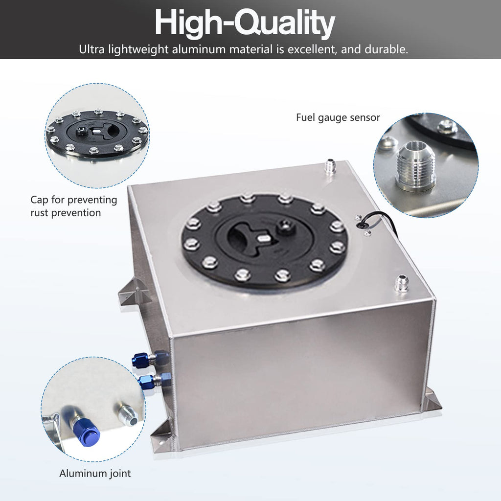 5 Gallon Aluminum Polished Fuel Cell with Cap H336
