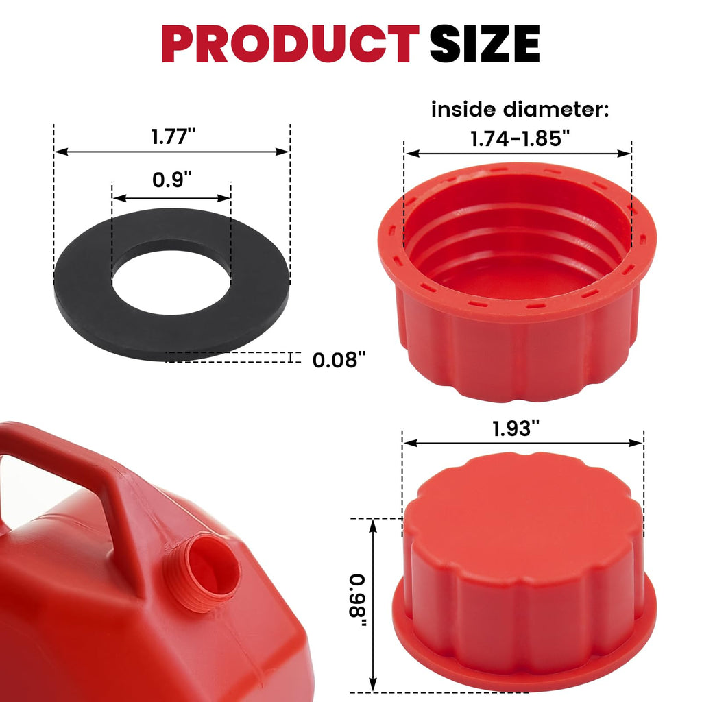 4 Pack 5 Gallon Gas Can Replacement Caps M113