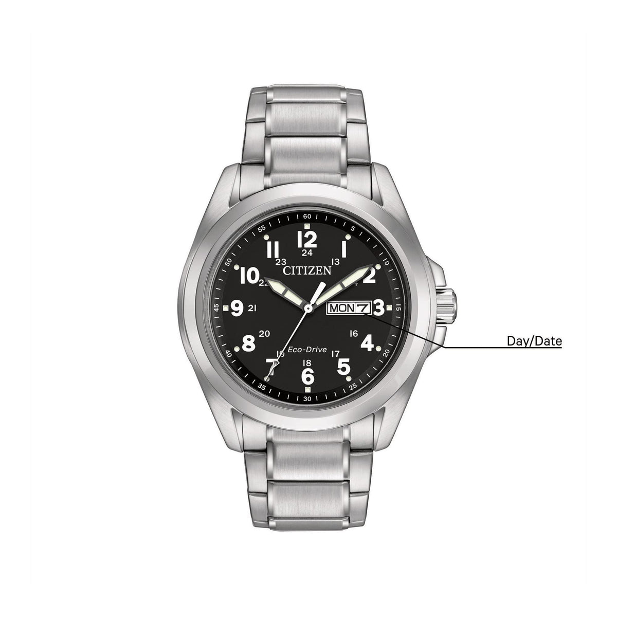 Stainless Steel Black Dial 43mm Field Watch W97232