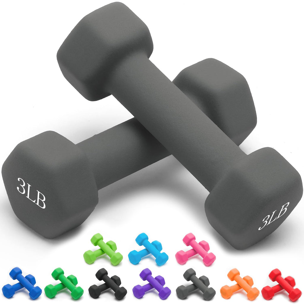 Neoprene Dumbbells Set, 1-15 LB, Anti-Slip, Hex Shape B576400