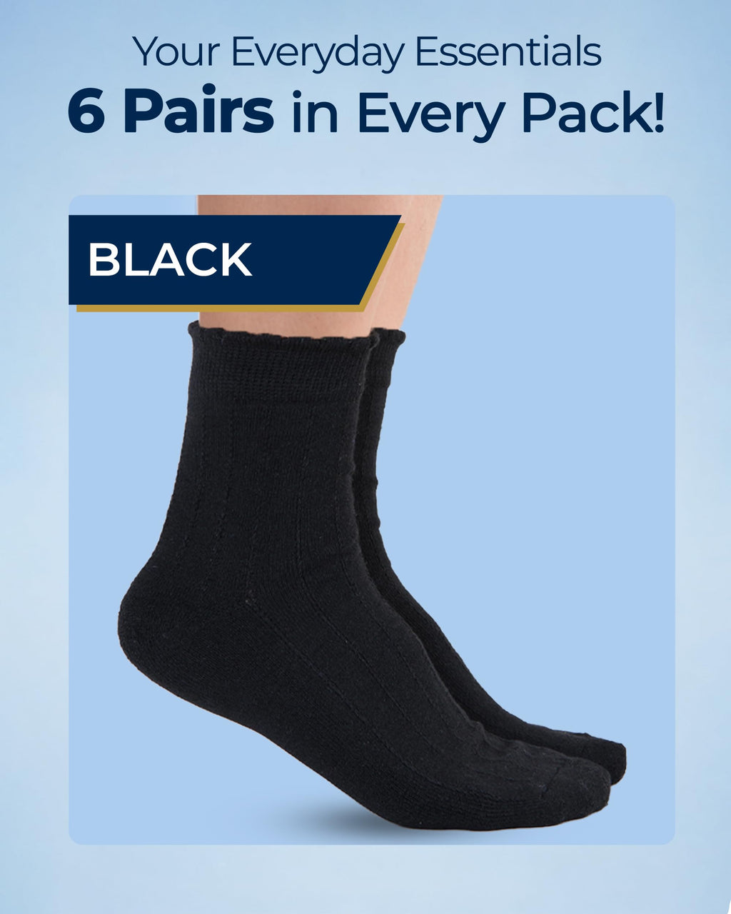 Knit Bamboo Viscose Diabetic Socks 6 Pairs F232898