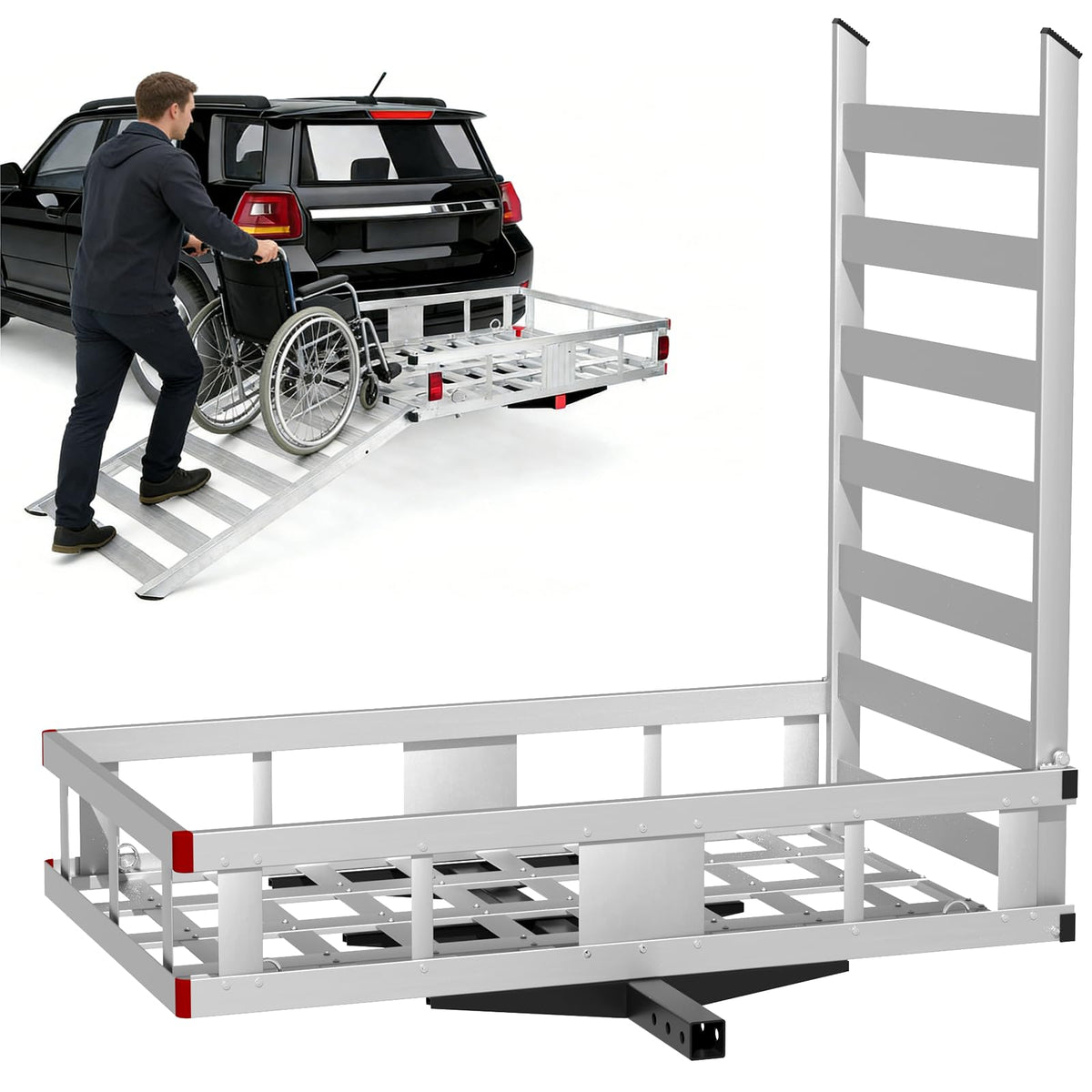 Aluminum Hitch Cargo Carrier with Ramp P71274