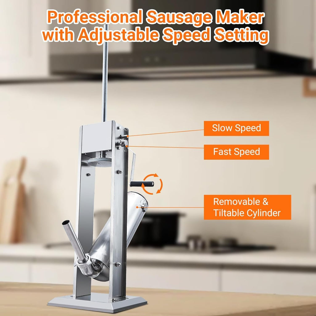15L Sausage Stuffer with 5 Stainless Steel Tubes R842