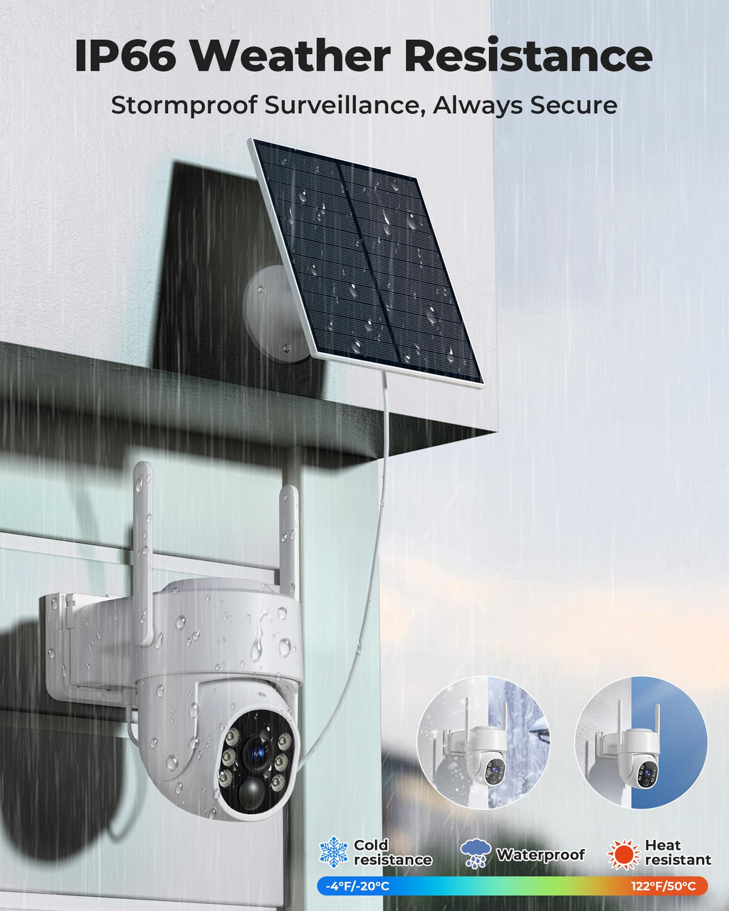 4MP Solar Powered Wireless Security Camera System with Color Night Vision L3556