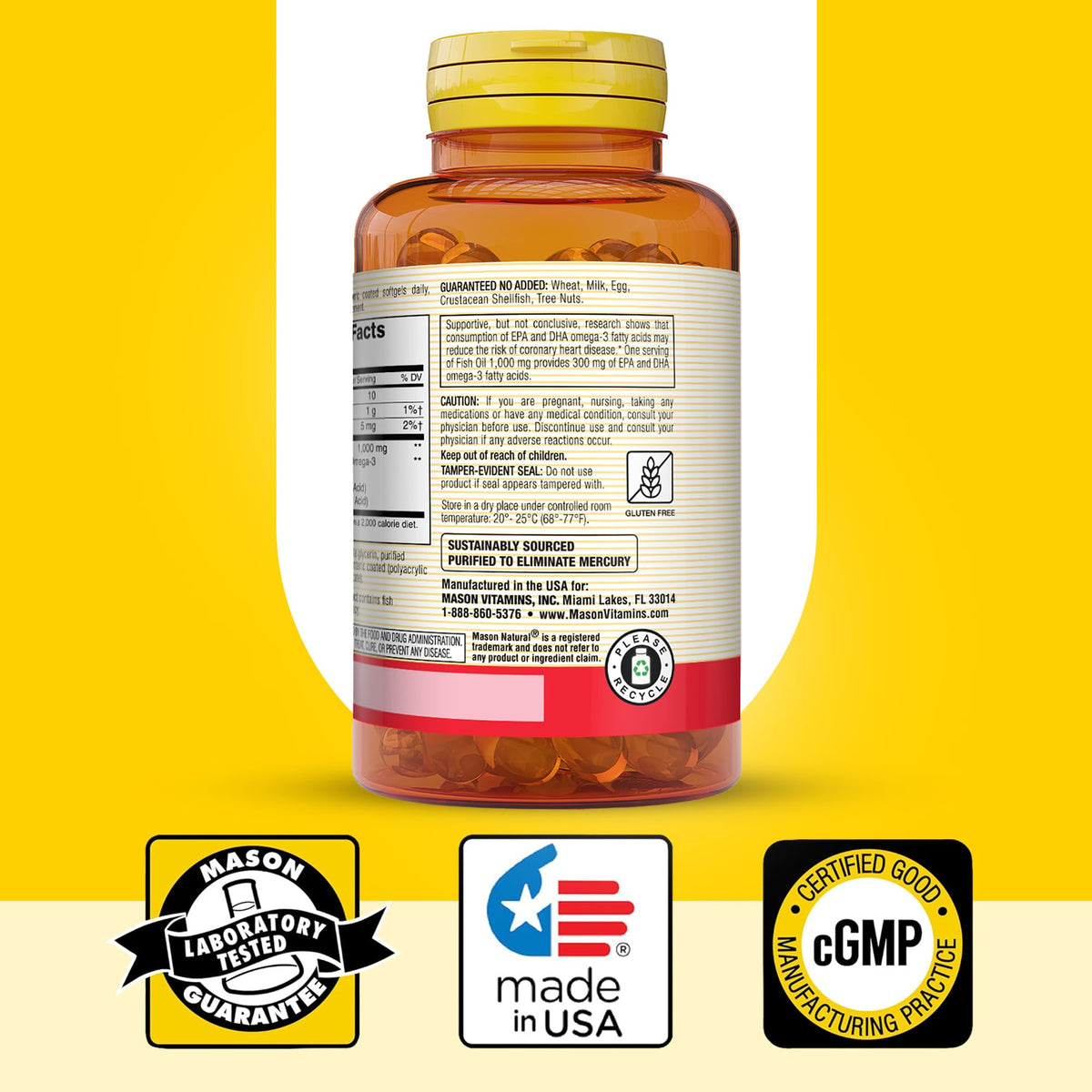 Omega 3 Fish Oil 1000mg 90 Softgels I11212