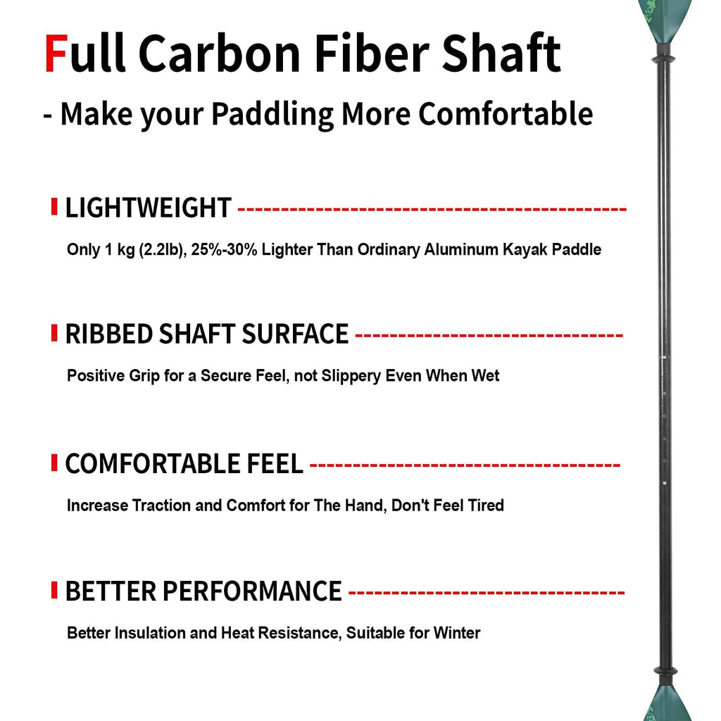 Adjustable Carbon Fiber Shaft Kayak Paddle 4 Piece X68715